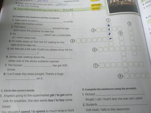 Complete the sentences and the crossword