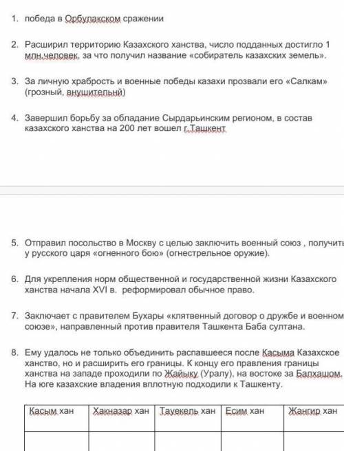 Задание №1. Приведите в соответствие кто из правителей Казахского ханства XVI-XVII в.в. использовал 