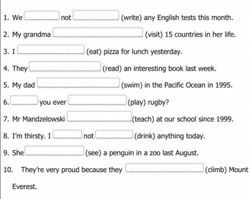 зделайте кто нибудь past Simple vs present perfect