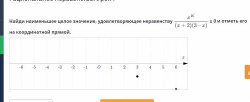 Рациональное неравенство. Урок 7 Найди наименьшее целое значение, удовлетворяющее неравенству  ≥ 0 и