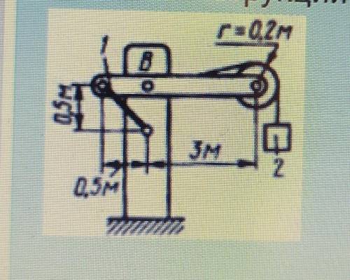 определить усилие в стержне 1 в случае равновесие системы если вес тела 2 равен 50Н весом остальных 