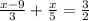 \frac{x-9}{3} +\frac{x}{5}=\frac{3}{2}