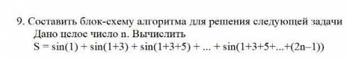 Построить блок схему. Задание номер 9.