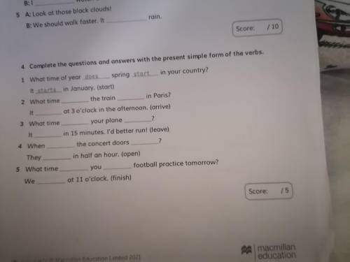 Complete the questions and answers with the present simple form of the verbs.