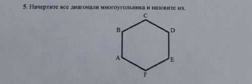 Начертите все диагонали многоугольника и назовите их.