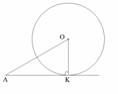 Вычисли радиус окружности, если отрезок касательной AK=8√3дм и ∢OAK=30°.   ​