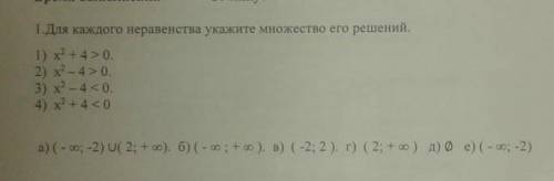 Для каждого неравенства Укажите множество его решений​​