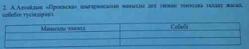 А.Алтайдың Прописка шығармасынан маңызды деп тапқан эпизодқа талдау жасап, себебін түсіндіріңіз.​