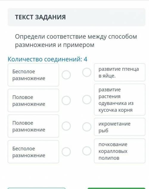 Определи соответствие между размножения и примером​