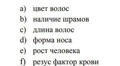 Дана диаграмма изменчивости . Выберите из предложенного ненаследатвеные признаки, соответствующие эт