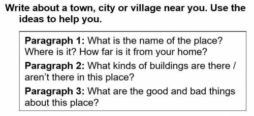 (Начало и конец я уже написал придумайте середину только) Write about a town city or Village near yo