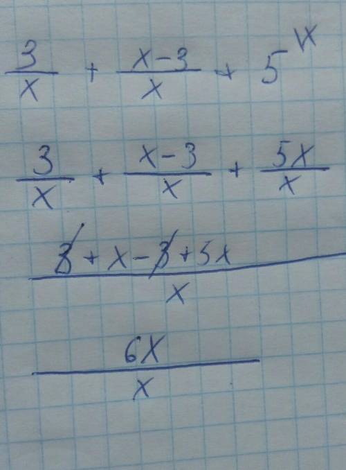 , Упростите выражение б) 3/x+ x-3/x+5