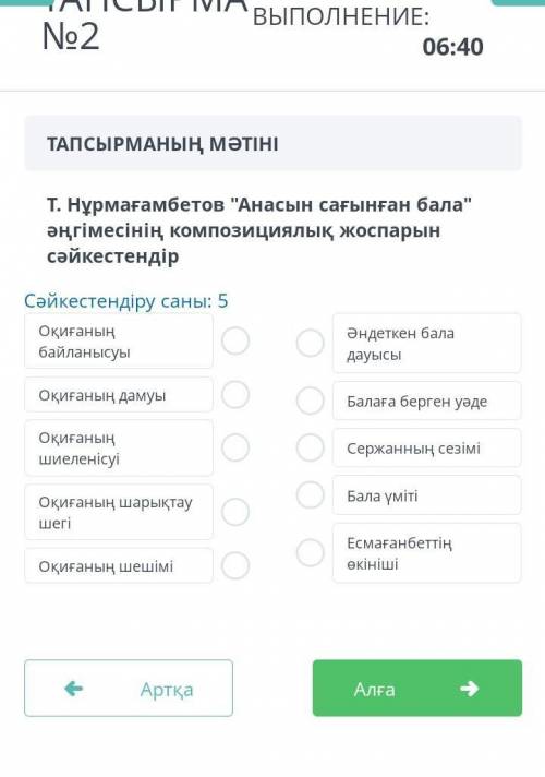 Оқиғаның шешімі Оқиғаның шарықтау шегіОқиғаның шиеленісуіОқиғаның байланысуыОқиғаның дамуыОқиғаның б