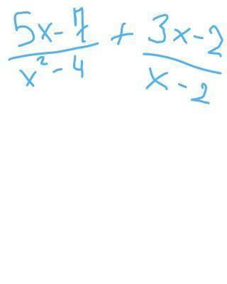 Выполните действиеИзображение прикреплено5x-7/x^2-4+3x-2/x-2​