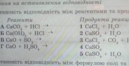 Установіть відповідність між реагентами та продуктами реакции​