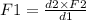 F1 = \frac{d2 \times F2}{d1}