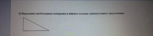 Выполните необходимые измерения и найдите площадь прямоугольного треугольника ответьте полностю и с 
