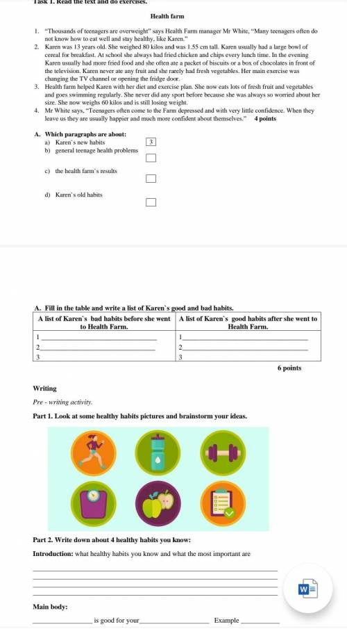 Task 1. Read the text and do exercises. Health farm1. “Thousands of teenagers are overweight” says H