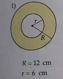 Найти площадь круга, если дано R = 12, r = 6. Всё на фотографии !