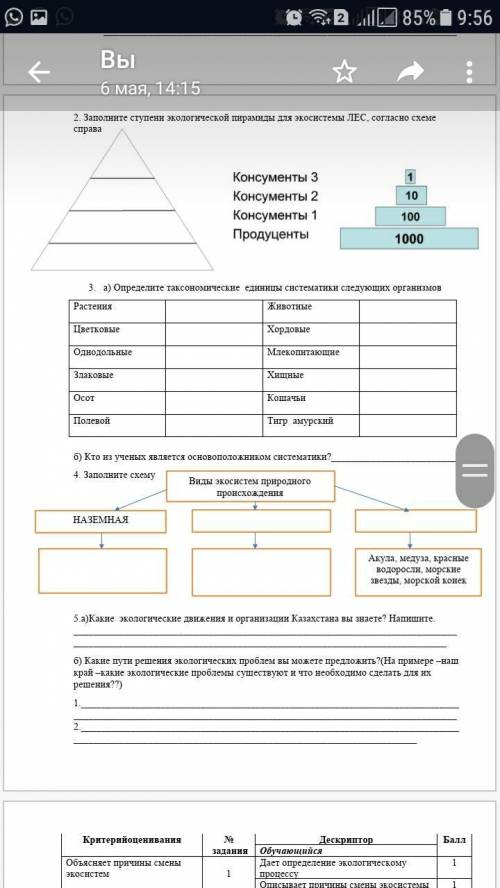 Главное на задание 4 и 5 ответьтеСОР по Естествознания