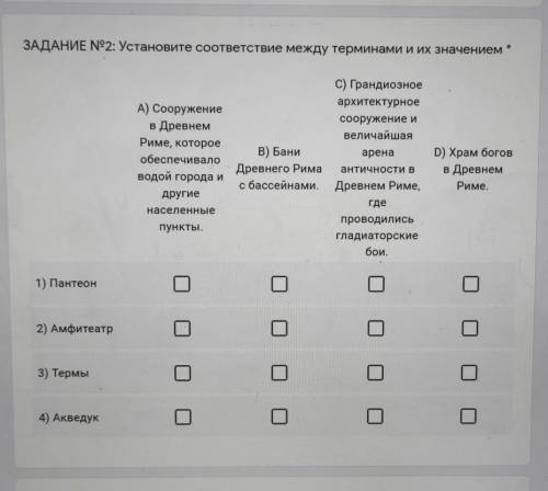 ЗАДАНИЕ N92: Установите соответствие между терминами и их значениемC) Грандиозноеархитектурноесооруж