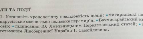 Установіть хронологічну послідовність подій ​