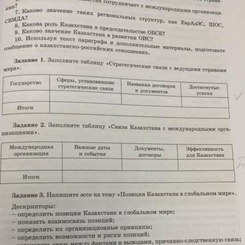 Задание 1. Заполните таблицу «Стратегические связи с ведущими странами мира». Государство Сферы, уст