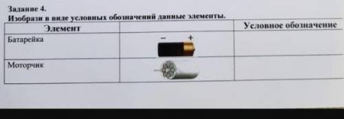 Изобрази в виде условных обозначений данные элементы​