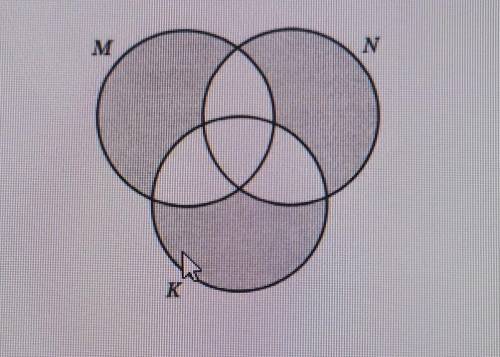 4. Выразите через базовые множества М, N, К закрашеннуюобласть:​
