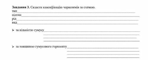 До іть Скласти класифікацію чорноземів за схемою.