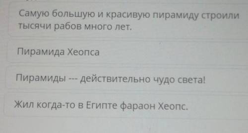 Определите основную мысль текста: Жил когда-то в Египте фараон Хеопс. Правительповелел: Постройте д