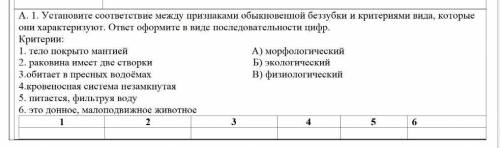 Биология ..установите соответствие ​