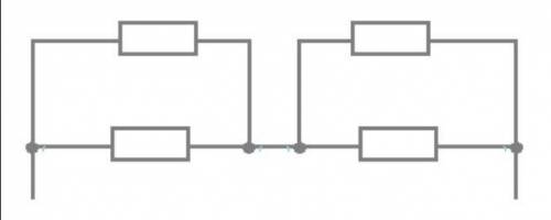 Рассмотри участок цепи, состоящий из одинаковых резисторов! Какое количество теплоты выделится на да