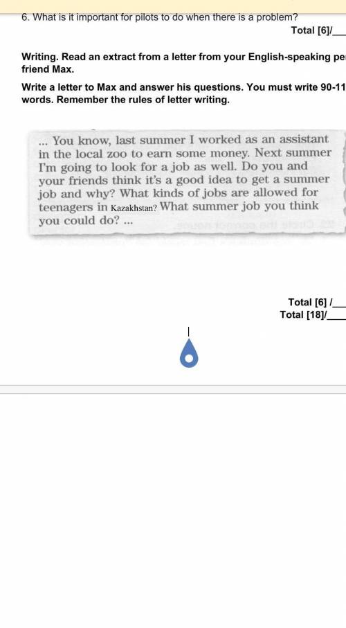 Writing. Read an extract from a letter from your English-speaking pen-friend Max. Write a letter to