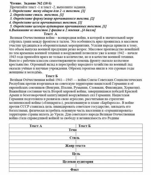 Чтение. Задание №2 (10 б) Прочитайте текст -1 и текст -2, выполните задания. 1. Определите тему общу