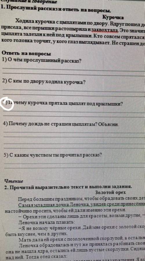 ответ по 40 Почему курочка прятала цыплят под крышай​