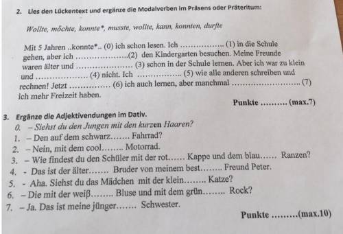 , немецкий, это 7 класс, контрольная работа ​