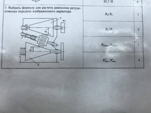 Выбрать формулу для расчета диапазона регулирования передачи изображенного вариатора