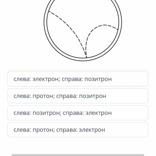 Задание: На рисунке представлены следы электрона и позитрона в камере помещённой в магнитном поле. У