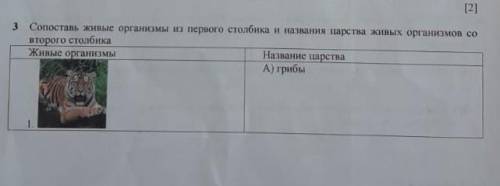 сопоставь живые организмы из первого столбика и название царства живых организмов со второго столбик