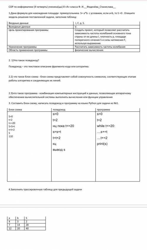 с сором по информатике нужно. Сразу скажу то что он решен это не правильно.​