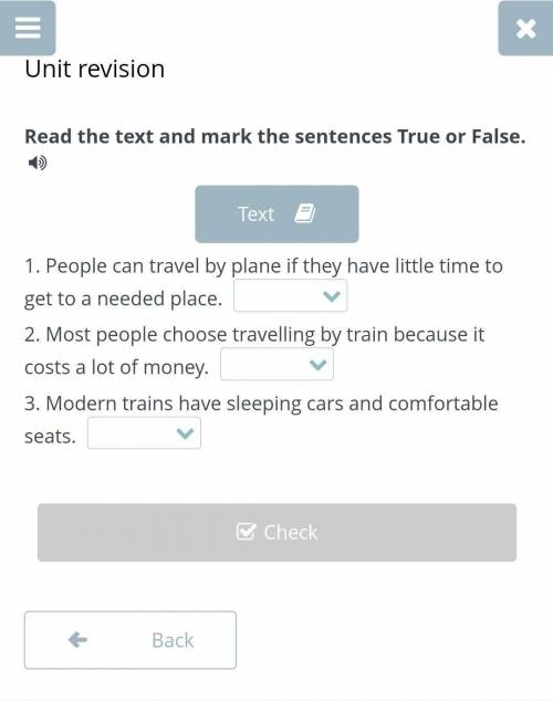 Read the text and mark the sentences True or False.  Text1. People can travel by plane if they have