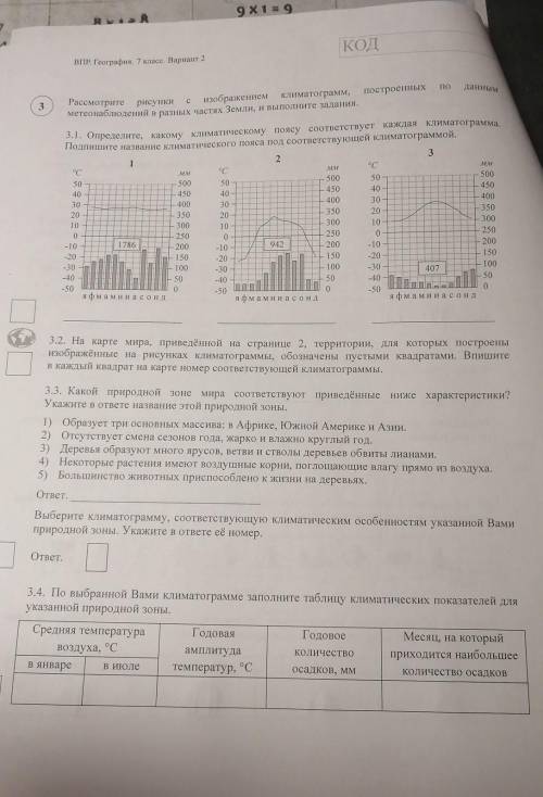 Рассмотрите рисунки с изображением климатограмм, построенных по данным метеонаблюдений в разных част