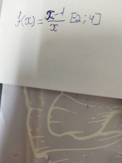 F(x)=x-1/x. [-2;4] найти большую и маленькую функцию найти производную и короче полностью решить И е