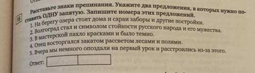 В каких двух предложениях должна стоять 1 запятая??