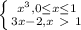 \left \{ {{x^{3}, 0\leq x\leq 1 } \atop {3x-2, x\ \textgreater \ 1}} \right.