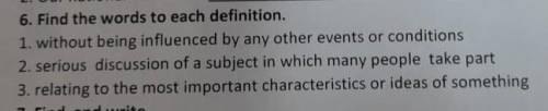 Find the words to each definition​