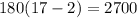 180(17-2)=2700