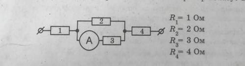 На рисунку подано схему ділянки електричного кола. Амперметр показує 2 А.​