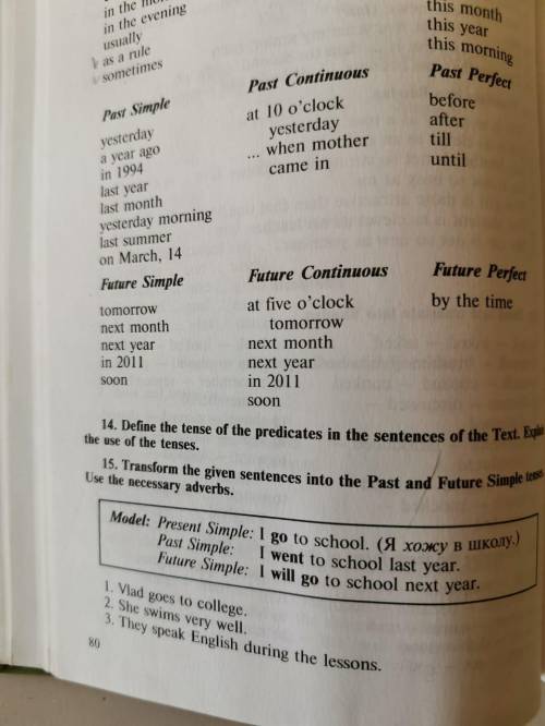 15. Написать в Past & Future Simple, Present Continuous 16. Написать в Past & Future Continu